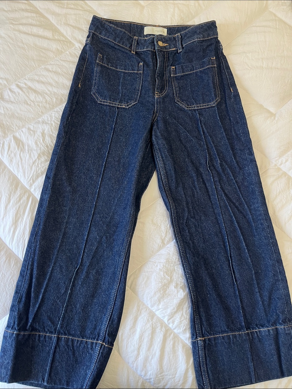Wide-Leg Dark Blue woman’s Jeans
